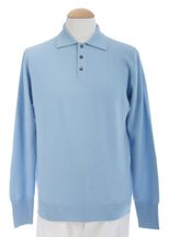 4 Ply Men's Polo Neck Cashmere Sweater (Sky Blue) 4 Ply Men's Polo Neck Cashmere Sweater (Sky Blue)