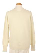 4 Ply Men's Round Neck Cashmere Sweater (Off White) 4 Ply Men's Round Neck Cashmere Sweater (Off White)