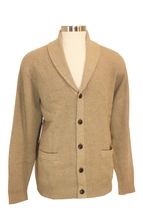 4-ply Men's Shawl Collar Cashmere Cardigan Sweater (Beige) 4-ply Men's Shawl Collar Cashmere Cardigan Sweater (Beige)