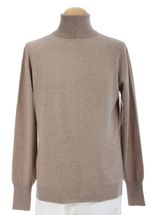 4 Ply Men's Turtleneck Cashmere Sweater (Beige) 4 Ply Men's Turtleneck Cashmere Sweater (Beige)