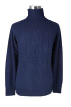 4-ply Men's Turtleneck Cashmere Sweater Cable Knit (Navy) 4-ply Men's Turtleneck Cashmere Sweater Cable Knit (Navy)