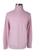 4-ply Men's Turtleneck Cashmere Sweater Cable Knit (Pink) 4-ply Men's Turtleneck Cashmere Sweater Cable Knit (Pink)