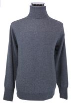4-ply Men's Turtleneck Cashmere Sweater (Dark Grey) 4-ply Men's Turtleneck Cashmere Sweater (Dark Grey)