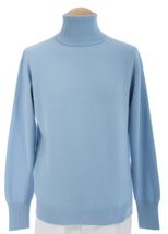 4 Ply Men's Turtleneck Cashmere Sweater (Sky Blue) 4 Ply Men's Turtleneck Cashmere Sweater (Sky Blue)