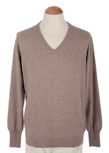 4 Ply Men's V-Neck Cashmere Sweater (Beige) 4 Ply Men's V-Neck Cashmere Sweater (Beige)