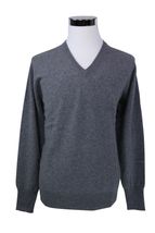 4-ply Men's V-neck Cashmere Sweater (Dark Grey) 4-ply Men's V-neck Cashmere Sweater (Dark Grey)