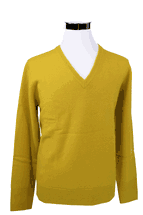 4 Ply Men's V Neck Cashmere Sweater (Dark Yellow) 4 Ply Men's V Neck Cashmere Sweater (Dark Yellow)