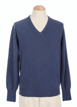 4 Ply Men's V-Neck Cashmere Sweater (Grey Marine) 4 Ply Men's V-Neck Cashmere Sweater (Grey Marine)