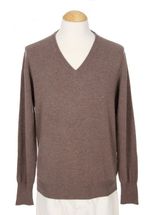 4 Ply Men's V Neck Cashmere Sweater (Dark Camel) 4 Ply Men's V Neck Cashmere Sweater (Dark Camel)