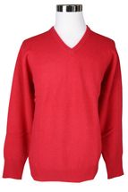 4-ply Men's V-neck Cashmere Sweater (Tomato Red) 4-ply Men's V-neck Cashmere Sweater (Tomato Red)