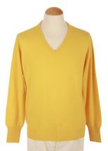 4 Ply Men's V Neck Cashmere Sweater (Yellow) 4 Ply Men's V Neck Cashmere Sweater (Yellow)