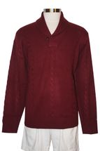 4-Ply Mens Cashmere Shawl Collar Pullover Sweater (Burgundy) 4-Ply Mens Cashmere Shawl Collar Pullover Sweater (Burgundy)