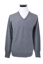 4 Ply Men's V Neck Cashmere Sweater (Grey) 4 Ply Men's V Neck Cashmere Sweater (Grey)