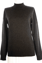 4-ply Women's Mock Turtleneck Cashmere Sweater Charcoal Grey 4-ply Women's Mock Turtleneck Cashmere Sweater Charcoal Grey
