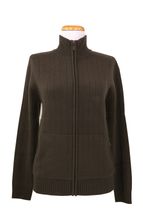 4-ply Women's Cashmere Jacket, No Hood, 2-pocket, Stripe (Chocolate) 4-ply Women's Cashmere Jacket, No Hood, 2-pocket, Stripe (Chocolate)