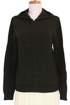 4-ply Women's Cashmere Jacket with Hood, Zip Closure, 2 Pockets (Charcoal Grey) 4-ply Women's Cashmere Jacket with Hood, Zip Closure, 2 Pockets (Charcoal Grey)
