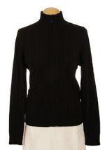 4 Ply Women's Jacket Cashmere Sweater with No Hood (Cable Knit, Black) 4 Ply Women's Jacket Cashmere Sweater with No Hood (Cable Knit, Black)