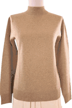 4-ply Women's Mock Turtleneck Cashmere Sweater (Beige) 4-ply Women's Mock Turtleneck Cashmere Sweater (Beige)