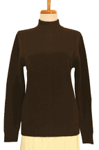 4-ply Women's Mock Turtleneck Cashmere Sweater Cable Knit (Chocolate) 4-ply Women's Mock Turtleneck Cashmere Sweater Cable Knit (Chocolate)