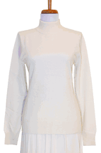 4-ply Women's Mock Turtleneck Cashmere Sweater (Off White) 4-ply Women's Mock Turtleneck Cashmere Sweater (Off White)