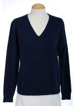 4 Ply Women's V-Neck Cashmere Sweater (Navy) 4 Ply Women's V-Neck Cashmere Sweater (Navy)
