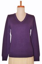 4 Ply Womens V Neck Cashmere Sweater (Purple) 4 Ply Womens V Neck Cashmere Sweater (Purple)