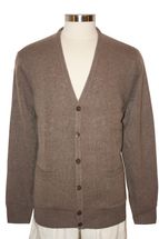 Men's Cardigan Cashmere Sweater Button Closure (Dark Camel) Men's Cardigan Cashmere Sweater Button Closure (Dark Camel)