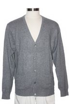 Men's Cardigan Cashmere Sweater Button Closure (Grey) Men's Cardigan Cashmere Sweater Button Closure (Grey)
