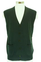 Men's Carshmere Cardigan Button Vest (Dark Green) Men's Carshmere Cardigan Button Vest (Dark Green)