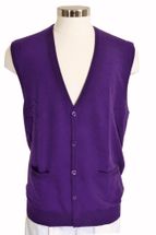 Men's Carshmere Cardigan Button Vest (Purple) Men's Carshmere Cardigan Button Vest (Purple)