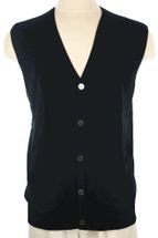 Men's Cashmere Cardigan Button Vest (Black) Men's Cashmere Cardigan Button Vest (Black)