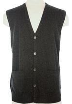 Men's Cashmere Cardigan Button Vest (Charcoal Grey) Men's Cashmere Cardigan Button Vest (Charcoal Grey)
