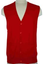 Men's Cashmere Cardigan Button Vest (Dark Red) Men's Cashmere Cardigan Button Vest (Dark Red)