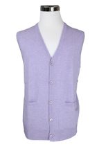 Men's Cashmere Cardigan Button Vest (Light Purple) Men's Cashmere Cardigan Button Vest (Light Purple)