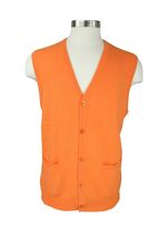 Men's Cashmere Cardigan Button Vest (Orange) Men's Cashmere Cardigan Button Vest (Orange)