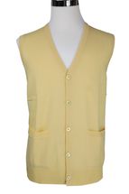 Men's Cashmere Cardigan Button Vest (Yellow) Men's Cashmere Cardigan Button Vest (Yellow)