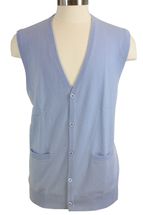 Men's Cashmere Cardigan Vest with 2-pocket, 6-button (Sky Blue) Men's Cashmere Cardigan Vest with 2-pocket, 6-button (Sky Blue)