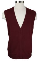 Men's Cashmere Cardigan Zip Vest, 2-pocket with zipper (Burgundy) Men's Cashmere Cardigan Zip Vest, 2-pocket with zipper (Burgundy)