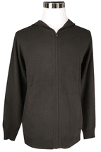 Men's Cashmere Jacket with Hood, Zip Closure, 2-pocket (Chocolate) Men's Cashmere Jacket with Hood, Zip Closure, 2-pocket (Chocolate)
