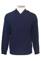 Men's Cashmere Jacket with Hood, Zip Closure, 2 Pockets (Navy) Men's Cashmere Jacket with Hood, Zip Closure, 2 Pockets (Navy)