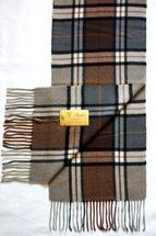 Pure Cashmere Knitted Scarf in Plaids with Tassel (Camel) Pure Cashmere Knitted Scarf in Plaids with Tassel (Camel)