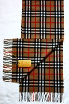 Pure Cashmere Knitted Scarf in Plaids with Tassels (Beige) Pure Cashmere Knitted Scarf in Plaids with Tassels (Beige)