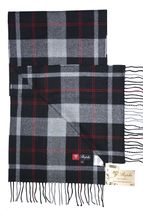 Pure Cashmere Knitted Scarf in Plaids with Tassels (Black) Pure Cashmere Knitted Scarf in Plaids with Tassels (Black)