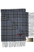 Pure Cashmere Knitted Scarf Plaids Tassels (Grey) Pure Cashmere Knitted Scarf Plaids Tassels (Grey)