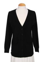 Women's Cardigan Longline V Neck Cashmere Sweater (Black) Women's Cardigan Longline V Neck Cashmere Sweater (Black)