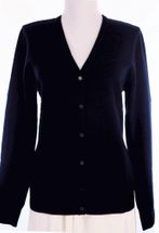 Women's Cardigan V Neck Cashmere Sweater (Navy) Women's Cardigan V Neck Cashmere Sweater (Navy)