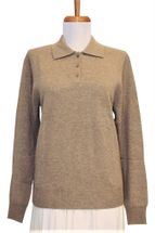 Women's Polo Neck Cashmere Sweater (Beige) Women's Polo Neck Cashmere Sweater (Beige)