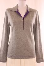 Women's Polo Neck Cashmere Sweater (Flannel Grey) Women's Polo Neck Cashmere Sweater (Flannel Grey)