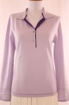 Women's Polo Neck Cashmere Sweater (Light Purple) Women's Polo Neck Cashmere Sweater (Light Purple)