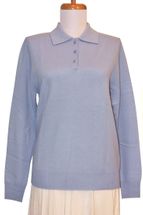 Women's Polo Neck Cashmere Sweater (Sky Blue) Women's Polo Neck Cashmere Sweater (Sky Blue)